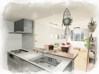 こだわりのクロスとタイルでスタイリッシュで落ち着いた雰囲気に　港区I様邸